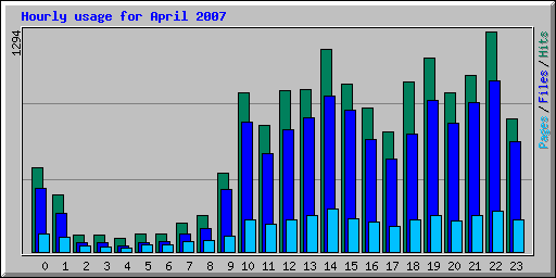 Hourly usage for April 2007