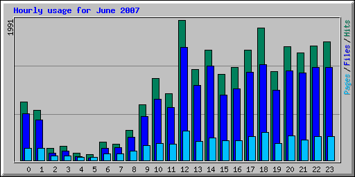Hourly usage for June 2007