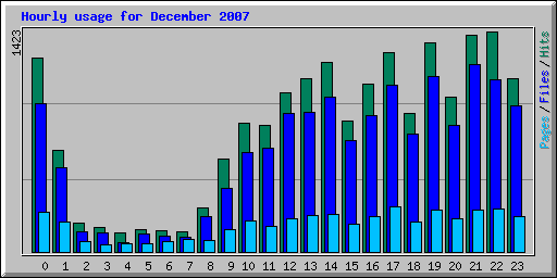 Hourly usage for December 2007